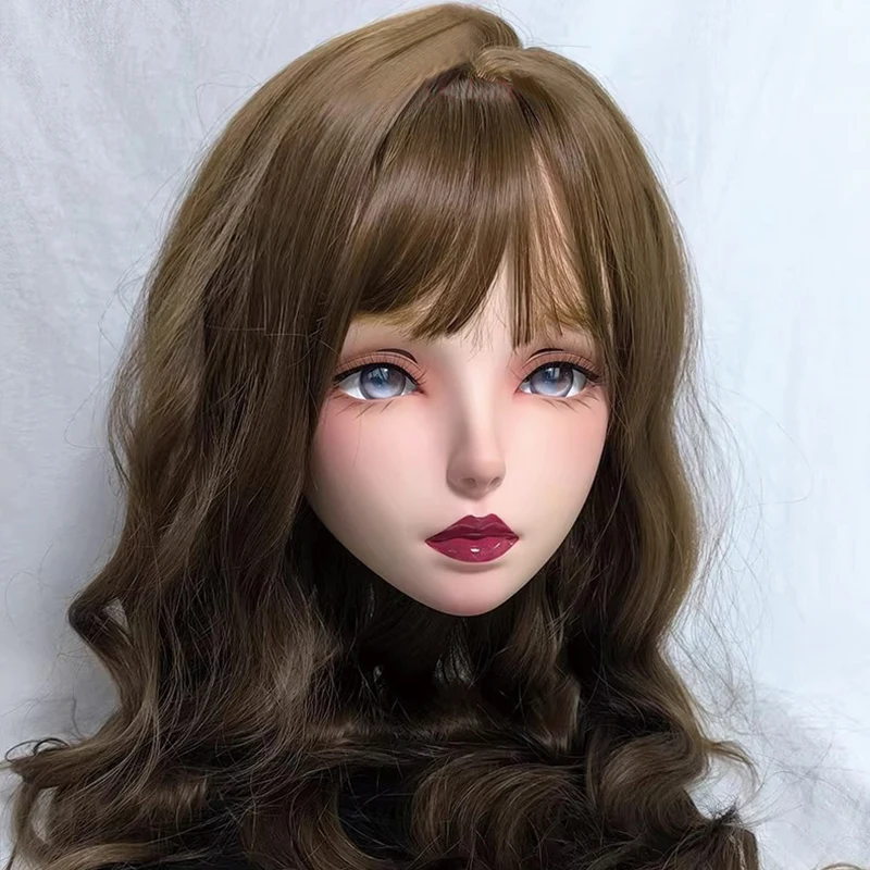 Customize Half Head Sweet Girl Resin Japanese Cartoon Anime Female Cosplay OR Kigurumi Doll Mask Drag Queen Prop Mask