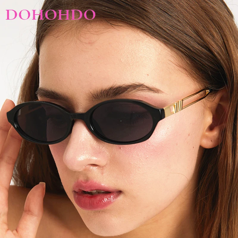 

Trendy Vintage Small Hollow Frame Sunglasses For Women Men Fashion Oval Sunglasses Female Summer Traveling Shades UV400 Eyewear