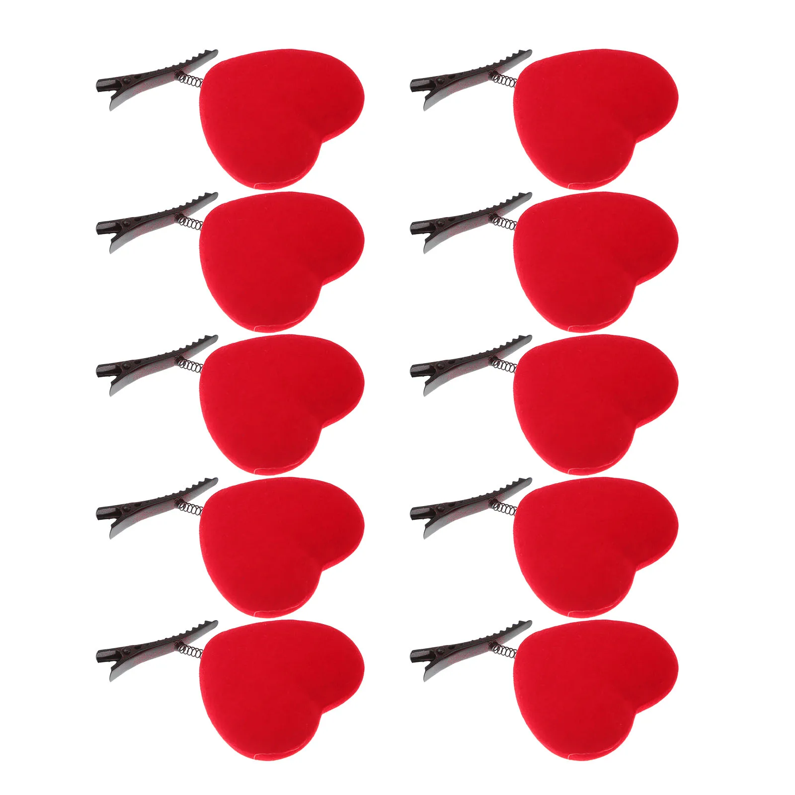 

10Pcs Red Loving Heart Hair Clips Stylish Girls Hairpin Bobby Pin Set Perfect for Birthday Christmas Party Fun