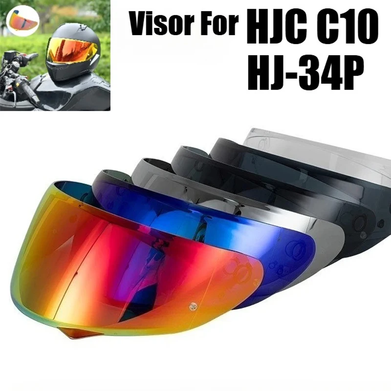 For C10 HJ34P Motorcycle Helmet VisorLens  HJC C10 Replace Anti-UV Anti-Scratch Dustproof Wind Shield Motorcycle Accessories