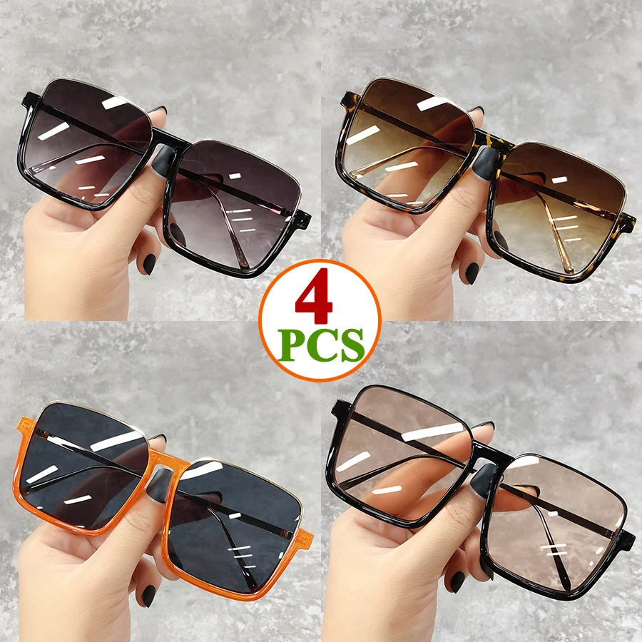 Sunglasses Women Oversize Travel Luxury Brand Design New Drive Semi-Rimless Square Frame Vintage Sun Glasses Ladies Men Unisex