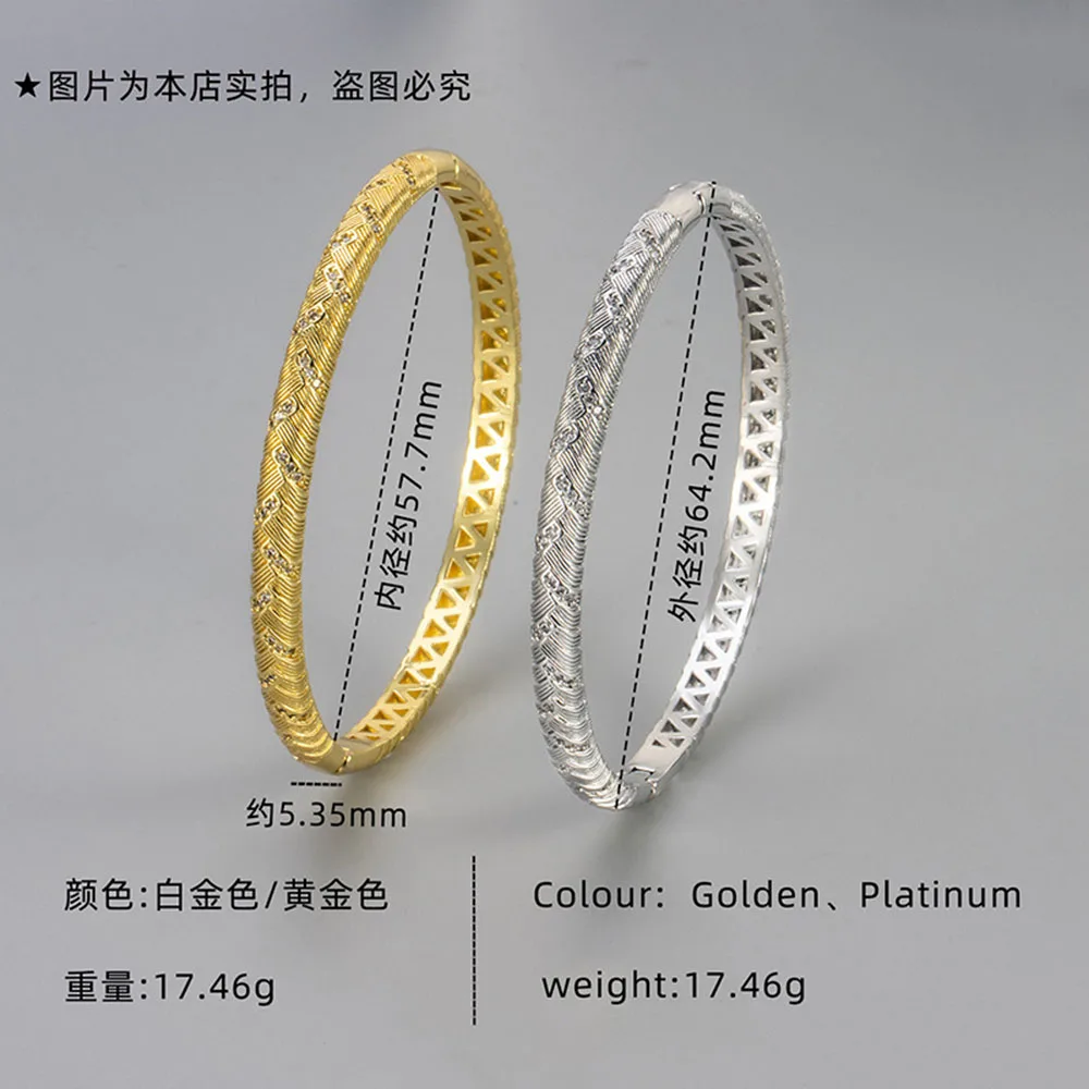 New zircon braided wheat buckle women's bracelet luxury fashion exquisite jewelry