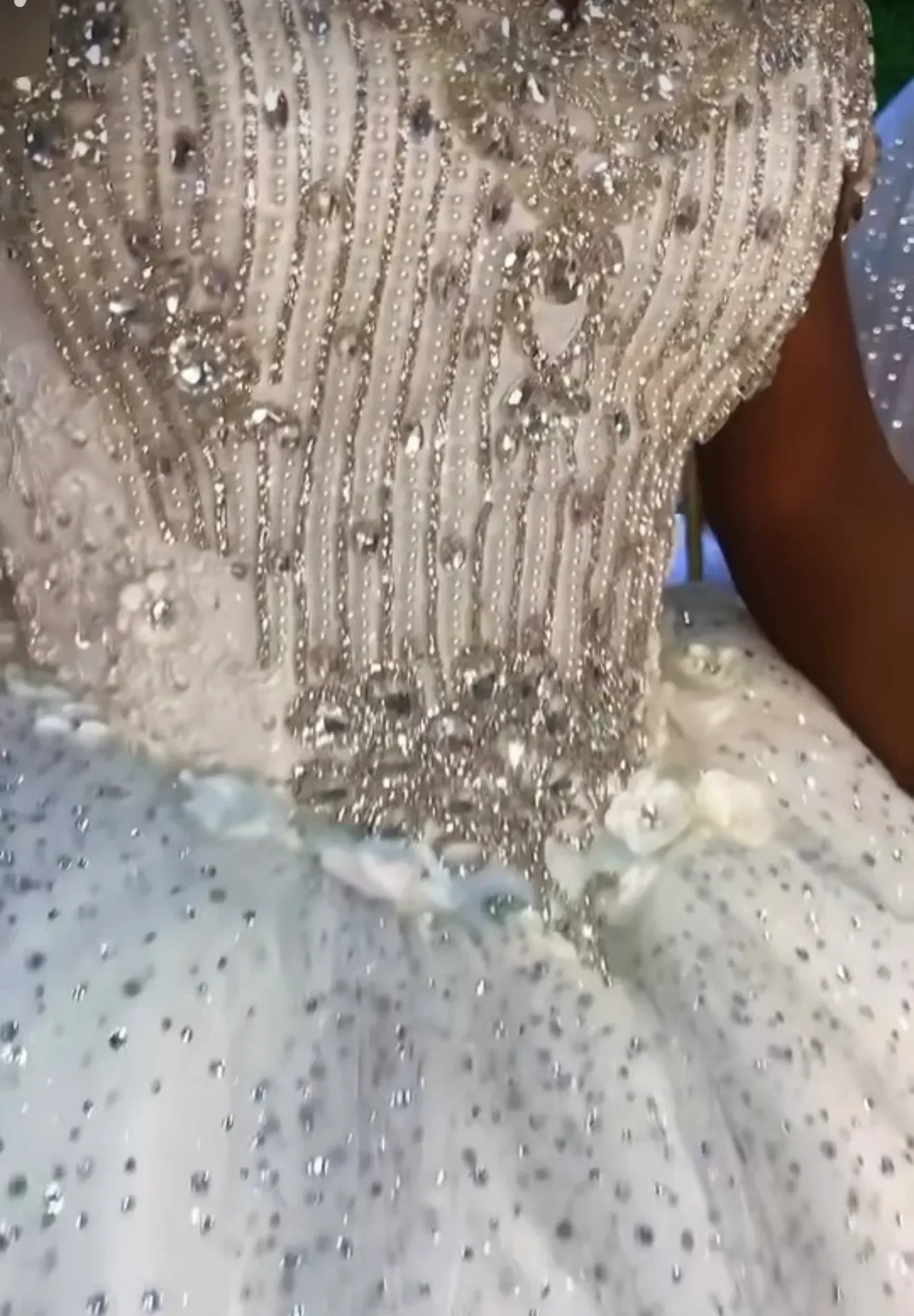 Customized Off the Shoulder Sparkly  Pearls Crystals Wedding Dress Vestidos De Novia Sweep Train Ballgown Luxury Bridal Gown