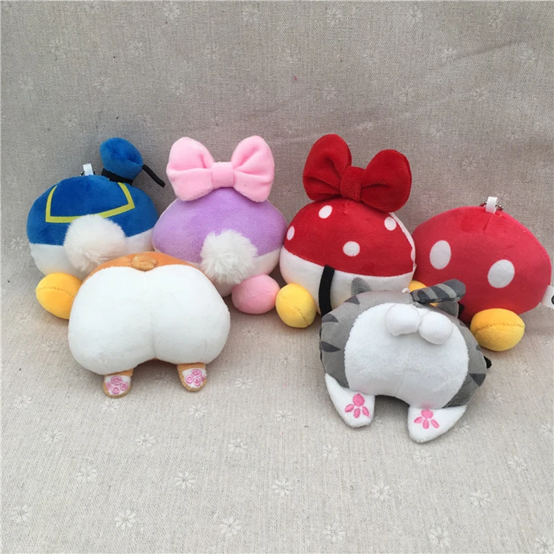 Cartoon Mouse peluche portachiavi per chiavi auto anello Kawaii Cute Doggy glutei portachiavi accessori giocattoli adulti regali per bambini