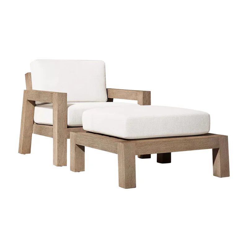 

Nordic outdoor courtyard teak sofa balcony open-air villa garden furniture outdoor leisure solid wood sofa chair