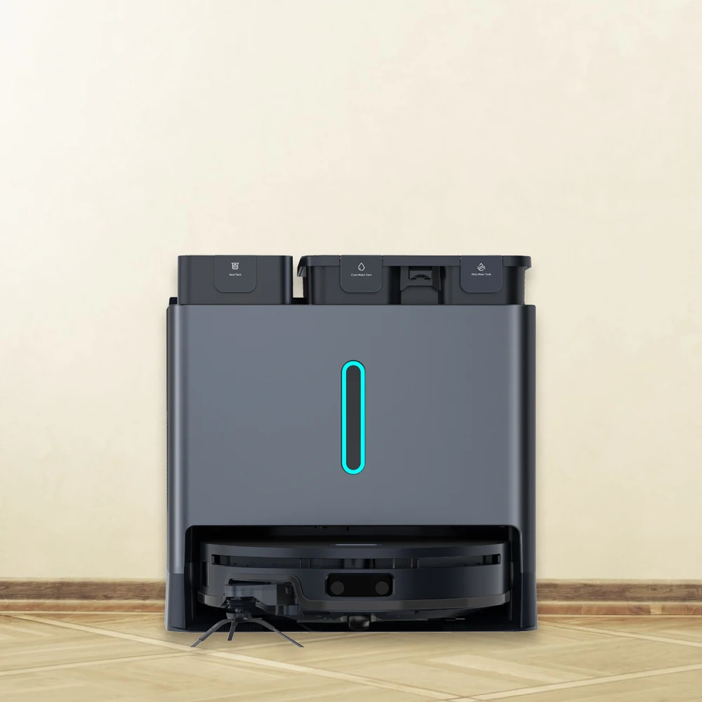 

Smart Cleaning Robot With Hot Water Mop Sanitizing Adjustable Mop Side Brushes Voice Control & Scheduled Cleaning