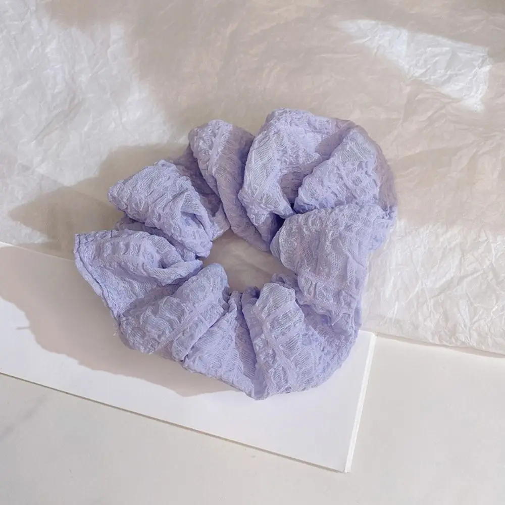 Polyester Plaid Scrunchies Fashion Candy Color Elastic Ponytail Holder Hair Accessories Headwear Hair Rubber Bands