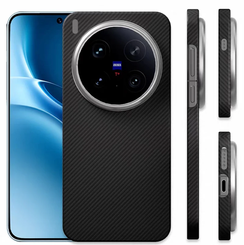 

Kevlar Aramid Fiber Lightweight Magnetic Absorption Phone Case for VIVO X300 Simple Design Protective Cover