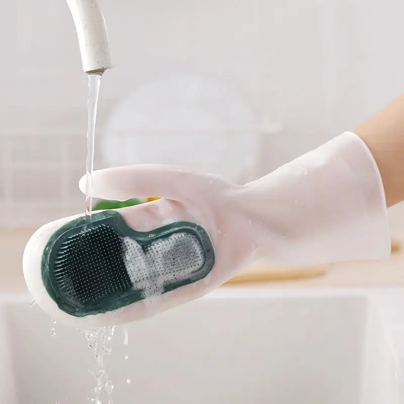 [Dishwashing artifact does not hurt hands] Dishwashing gloves rubber gloves kitchen supplies waterproof, warm and durable