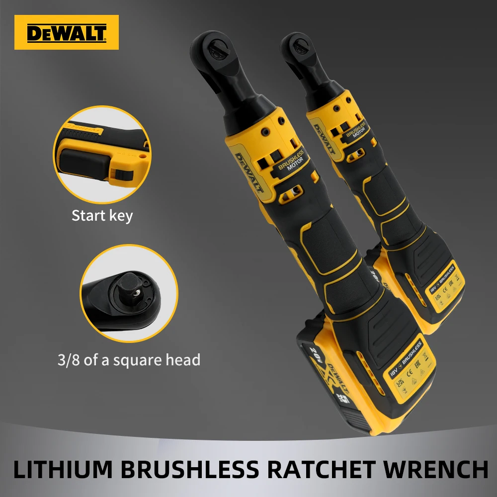 Dewalt 전기 리튬 브러시리스 래칫 렌치, 20V 배터리 드라이버 제거, 강력한 토크 나사, 무선 전동 공구, DCF512