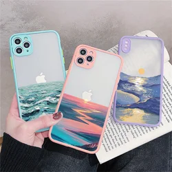 Watercolor Phone Case For IPhone 17 16 14 13 12 11 15 Pro Max Mini X XS XR 16 15 14 Plus Cases Ocean Waves Shockproof Covers