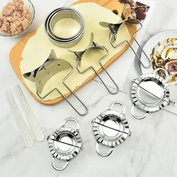 Stainless Steel Dumpling Maker Kitchen DIY Dumpling Mold and Dough Press Cutter Pie Ravioli Stuffing Press and Dumpling Peeler