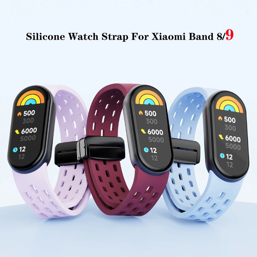 Bracelet de rechange en silicone pour Mi Band 9, bracelet en caoutchouc Smartwatch, bracelet de poignet pour Xiaomi Mi Band 8