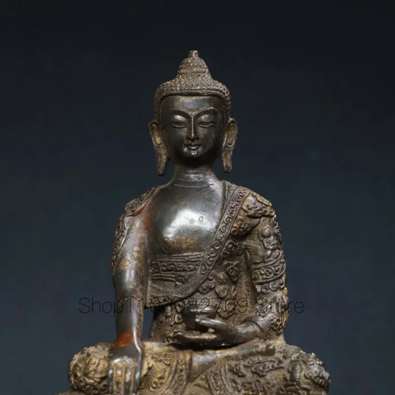 22cm Nepalese Tibetan Pure Copper, Mud Gold, Gold, and Shakyamuni Medicine Master Buddha Ornament