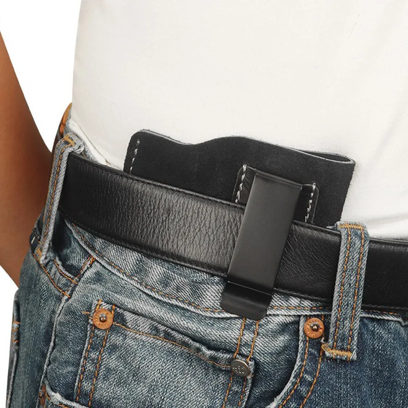 Lightweight Durable Leather Concealed Gun Holster Soft Tactical Waistband Inside Carry Belt Holster for Handgun