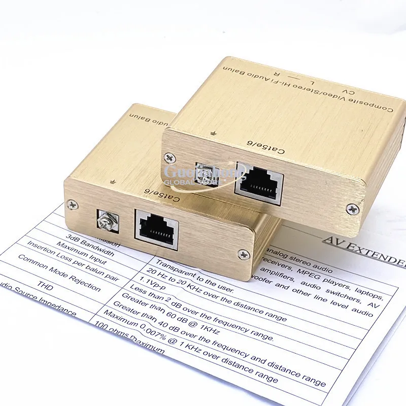 AV extender red, white and yellow, audio, video twisted pair transmitter composite, lotus AV to rj45 network cable