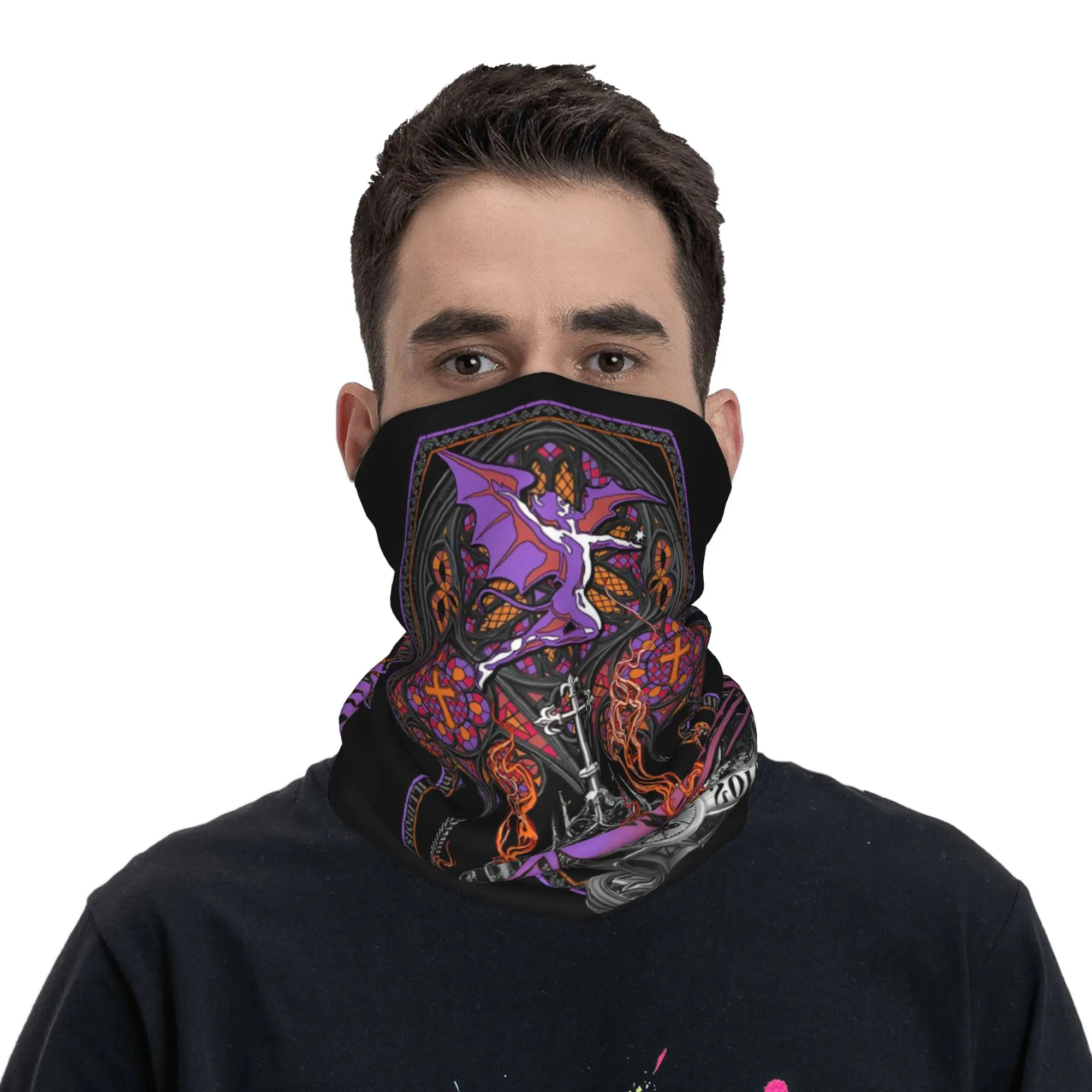 Custom S-Sabbathed Heavy Metal Winter Headband Neck Warmer Men Women Ski Running Tube Scarf Rock Metal Music Face Bandana Gaiter