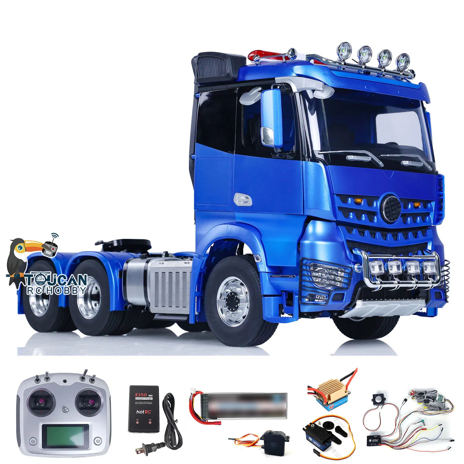 RTR LESU 1/14 6x6 RC Tractor Truck Remote Control Car Model 2-speed Transmission Light Sounds ESC Ready to Run Toy Gift THZH1689