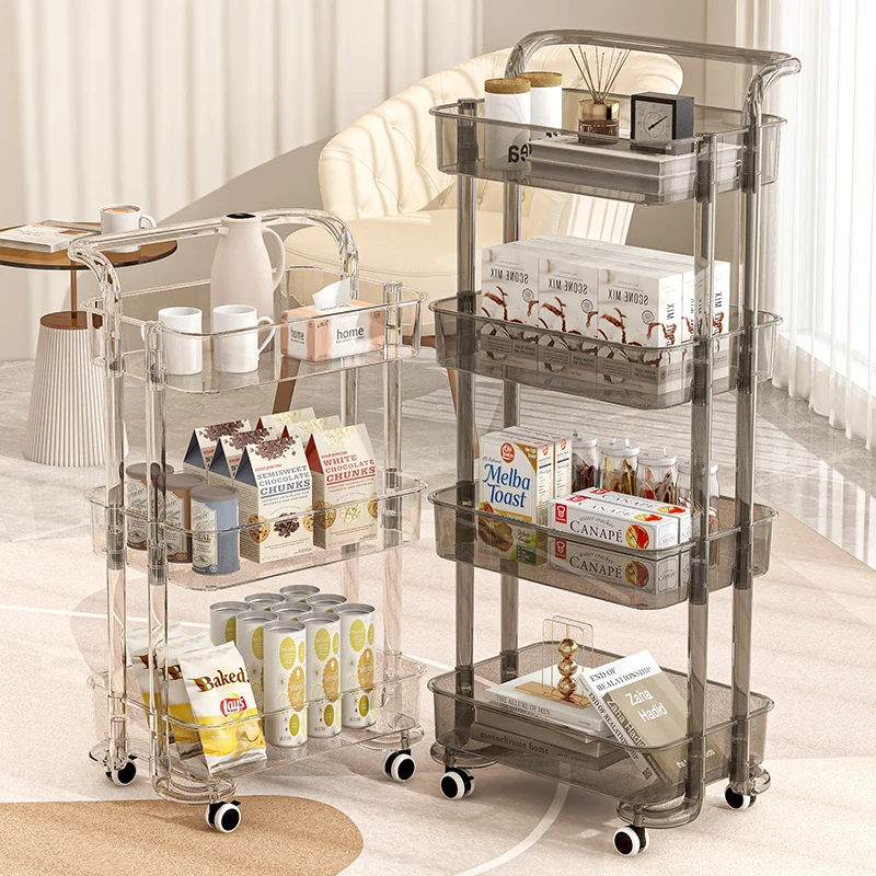 Acrylic Salon Trolley Hairstylist Cart Beauty Salon Trolley Barbershop Equipment Muebles Peluqueria Commercial Furniture YN50ST