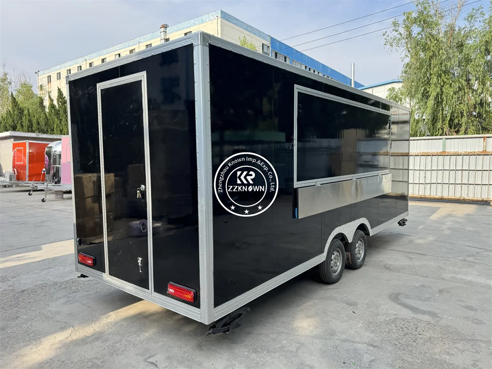 Reboque de comida de concessão com quiosque de café de cozinha totalmente equipado, cozinha móvel, caminhão de comida quadrado
