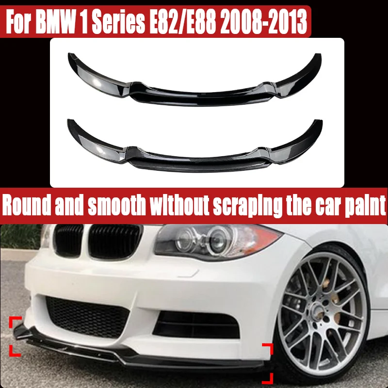 For BMW 1 Series E82/E88 2008-2013, Front Lip & Corner Spoiler Front Bumper Splitter, Sporty Upgrade, Direct Fit.