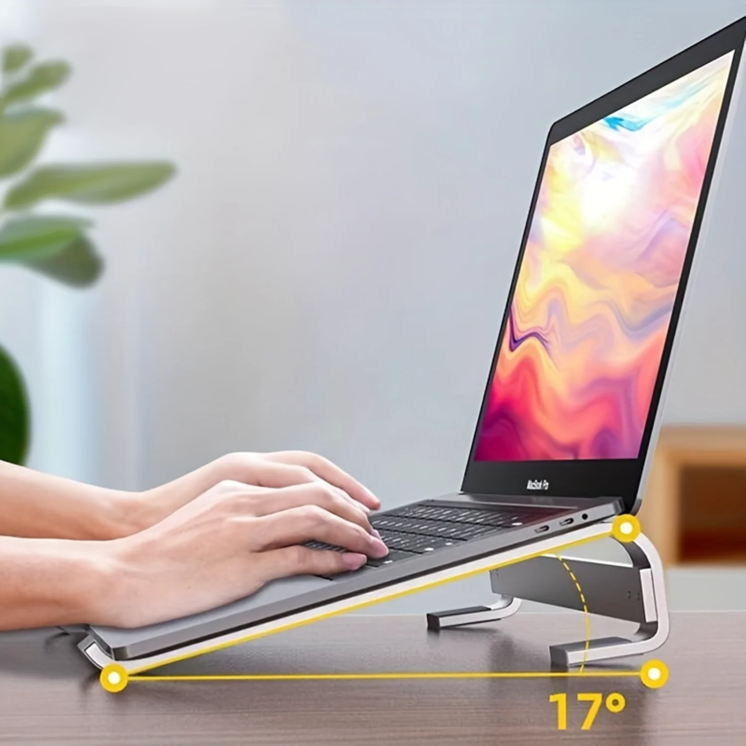 Aluminum Alloy Laptop Stand - Ergonomic Height Adjuster with Integrated Cooling Rack, Perfect for Gaming Notebooks - Durable and