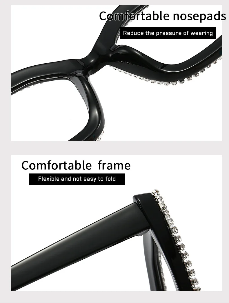 2025 Neue Lesebrillen für Damen und Herren, Katzenaugen-Design mit Diamanten Besetzt, Modische Blaulichtfilter-Brille, Unisex Lesebrille – Detail 12