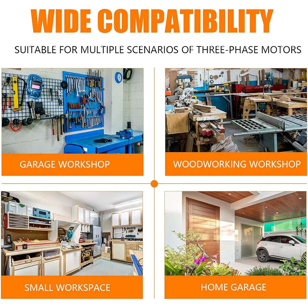 

5HP Single 1 Phase To 3 Phase Converter Digital Phase Shifter 15A 220-240V Industrial Digital Phase Shifter Multifunctional