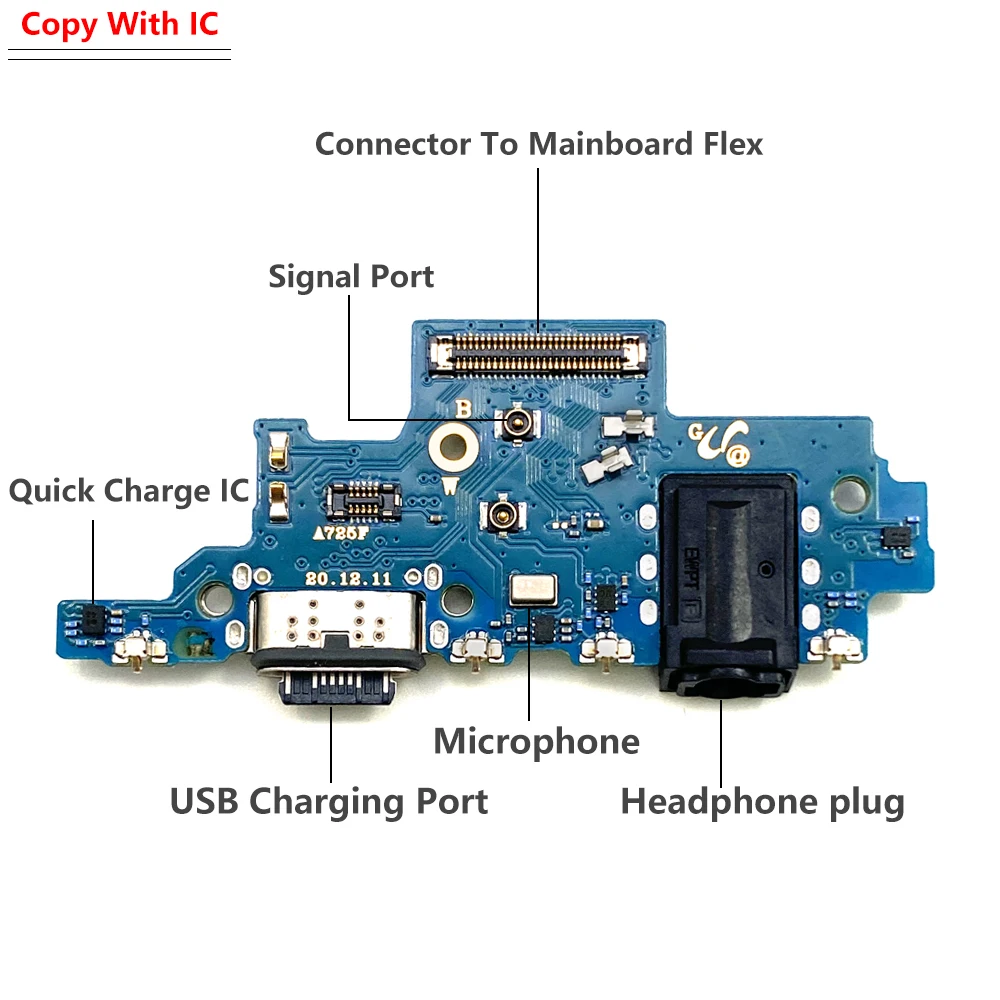 10 Pcs USB Connector Board Charging Port Flex Cable For Samsung A72 Mobile Phone Repair Parts placa de carga