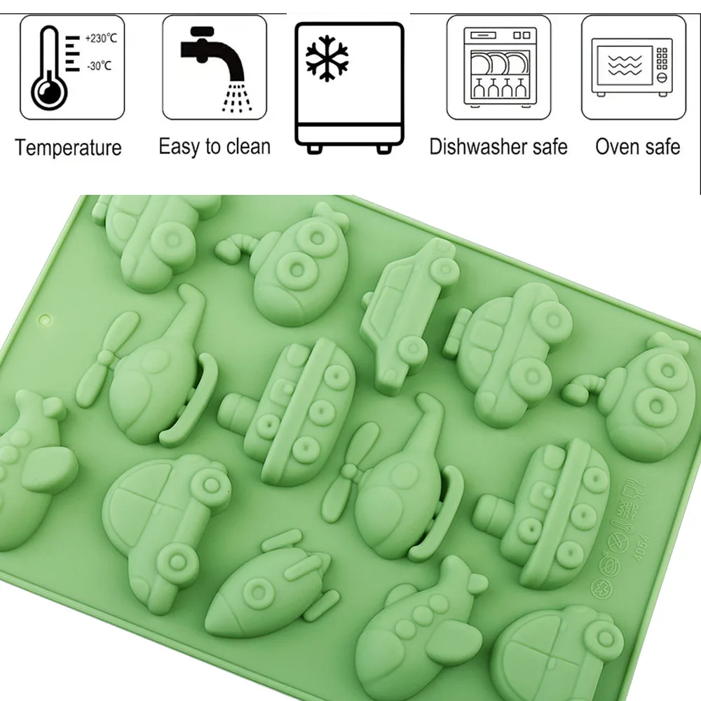 Silikonformen für Süßigkeiten in Form von Autos, Flugzeugen und anderen Fahrzeugen, Schokoladenformen, Kuchendekorationen, DIY-Backformen – Detail 5