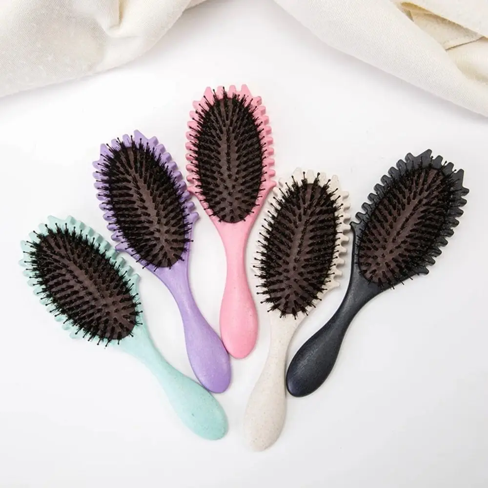 Brosse à cheveux en poils de sanglier pour la définition des boucles, outil de coiffure, peigne de tête de massage anti-léges, utilisation questionto