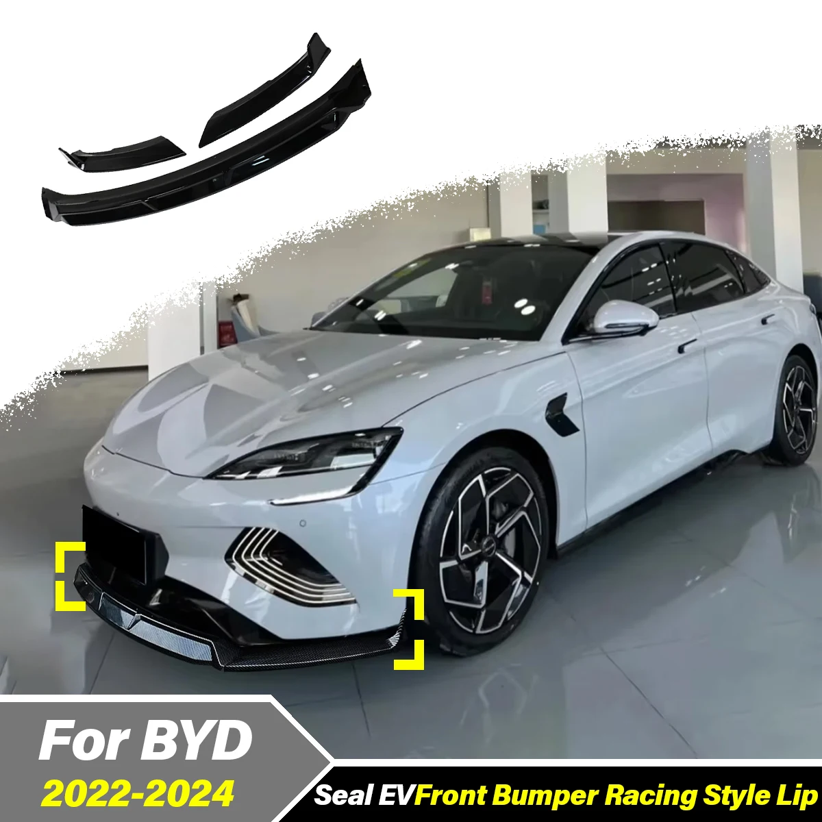 For BYD Seal EV 2022 2023 2024 Automobile Front Bumper Spoiler Board Front Bumper Splitter Lip Decorative Accessories Body Kit