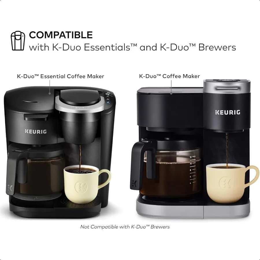 2 szt. Filtrów wielokrotnego użytku do kawy mielonej kompatybilnych z ekspresami Keurig Essentials i KDuo, tylko 812 filiżanek, koszyk z siatki na kawę mielonej, ekologiczny