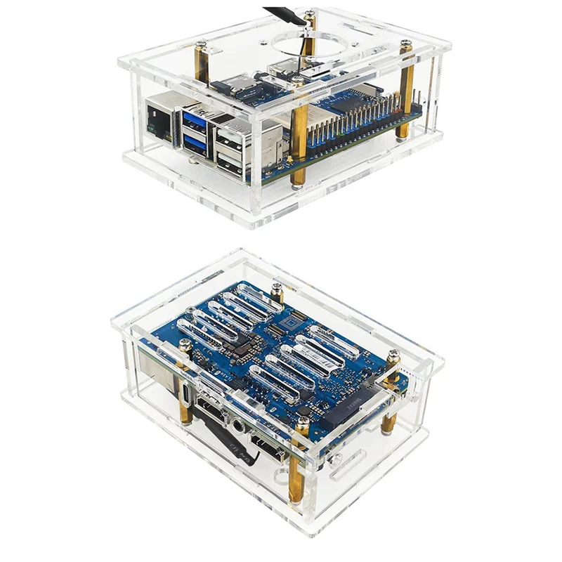 Well Made-For Orange Pi 5 Max Transparent Acrylic Shell Fan Heat Sink Orange Pi Shell Protective Case