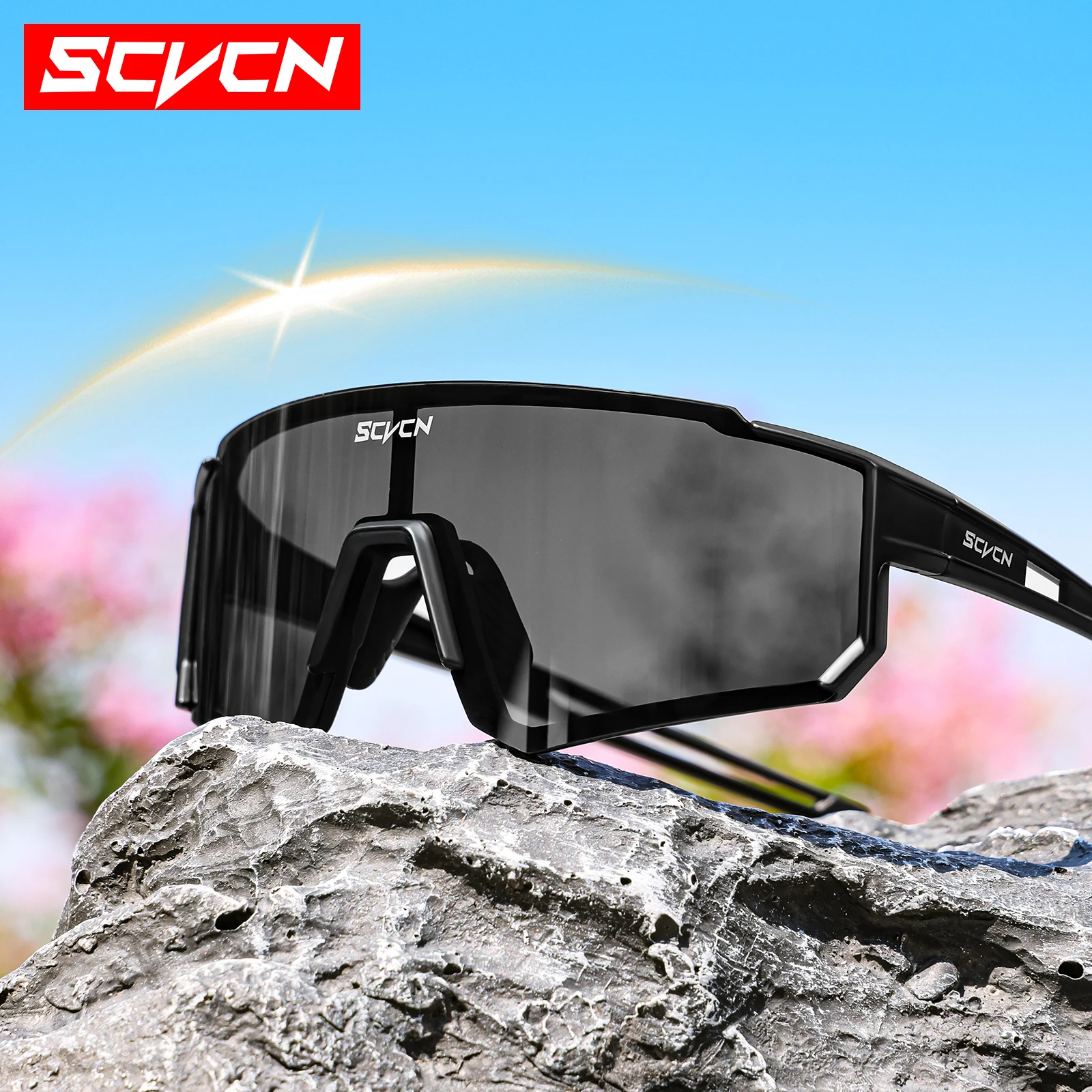 SCVCN UV400 Cycling Glasses for Men MTB Sunglasses Mountain Bike Bicycle Eyewear Women Sports Goggles Road Speed Skating image 3