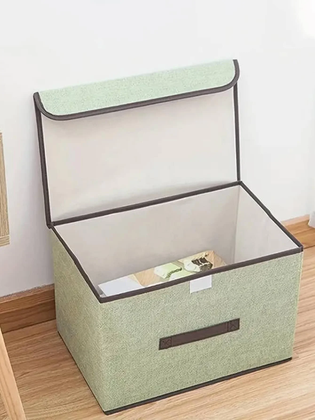 1pc Foldable Fabric Storage Box For Bras, Socks Etc. With Lid And Dustproof Cover For Closet And Bedroom Organization Decorations Decor Festival Decor Room Decor Home Decor Bed Room Decor Bedroom, Organizer, Home Storage, For White T-Shirt Women