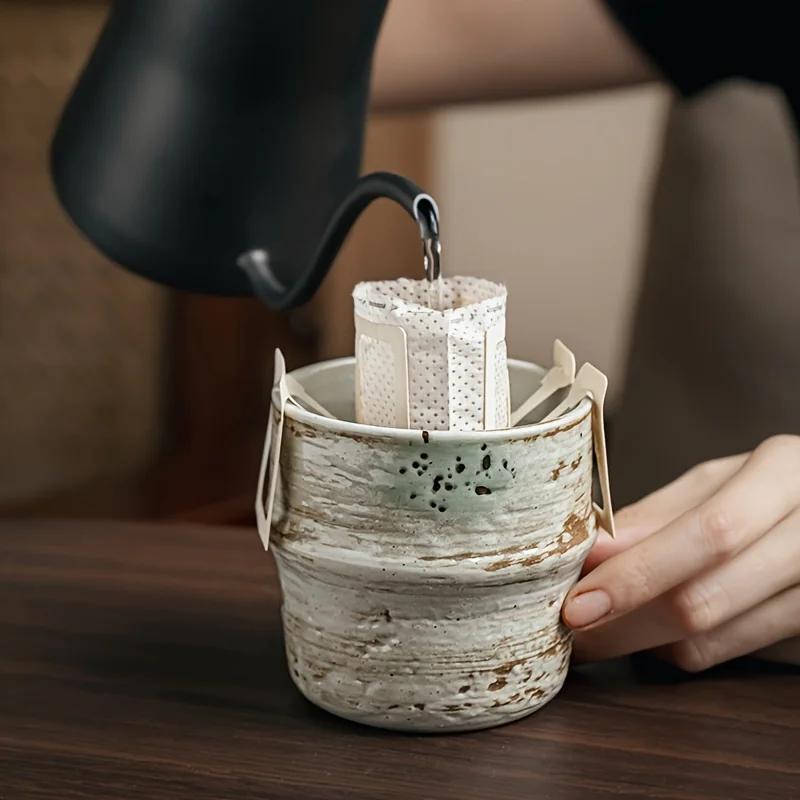 

Wabi Sabi Ceramic Tea Cup Handmade Japanese Style Retro Gourd Cup for Tea Drinking