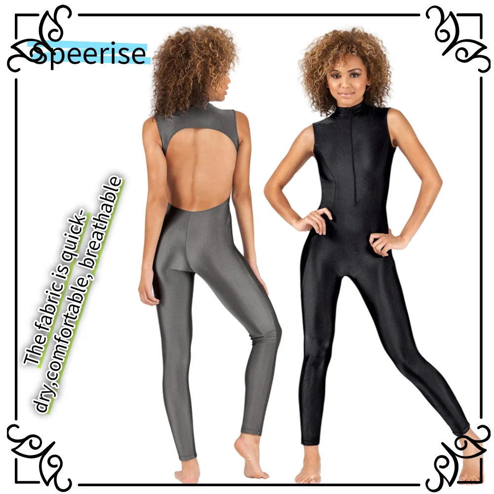 

Backless Unitards Spandex Ballet Dance Wear Costume for Adult Catsuit Sleeveless Bodysuit Gymnastic One Piece Full Body Jumpsuit
