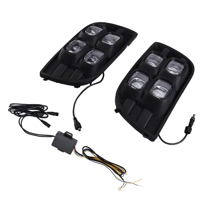 

Желтый указатель поворота, светодиодные дневные ходовые огни, 2 шт., бампер, DRL, противотуманные фары для Toyota Sequoia 2007-2017