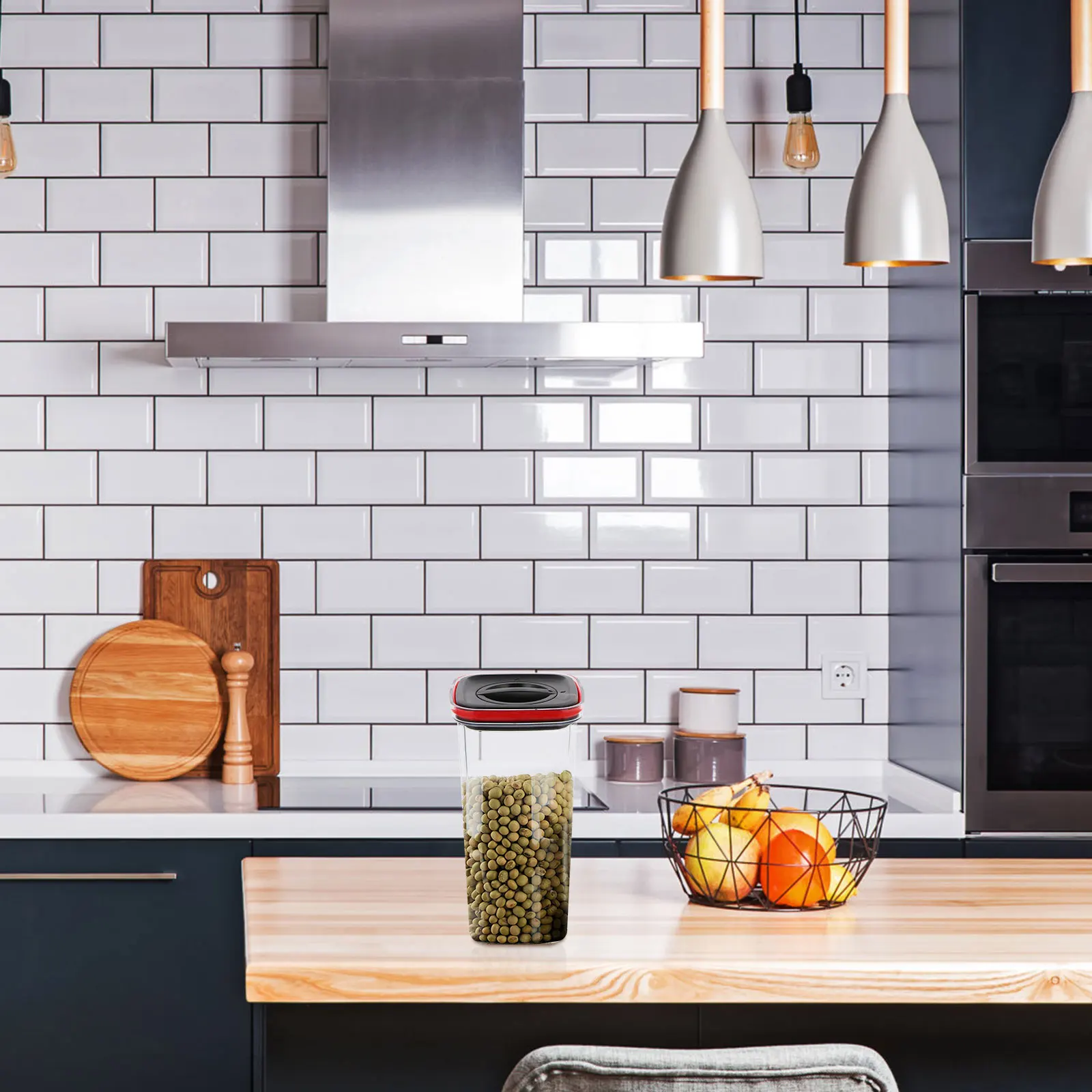 

with Cover Storage Jar Airtight Food Container Plastic Kitchen Pantry Containers