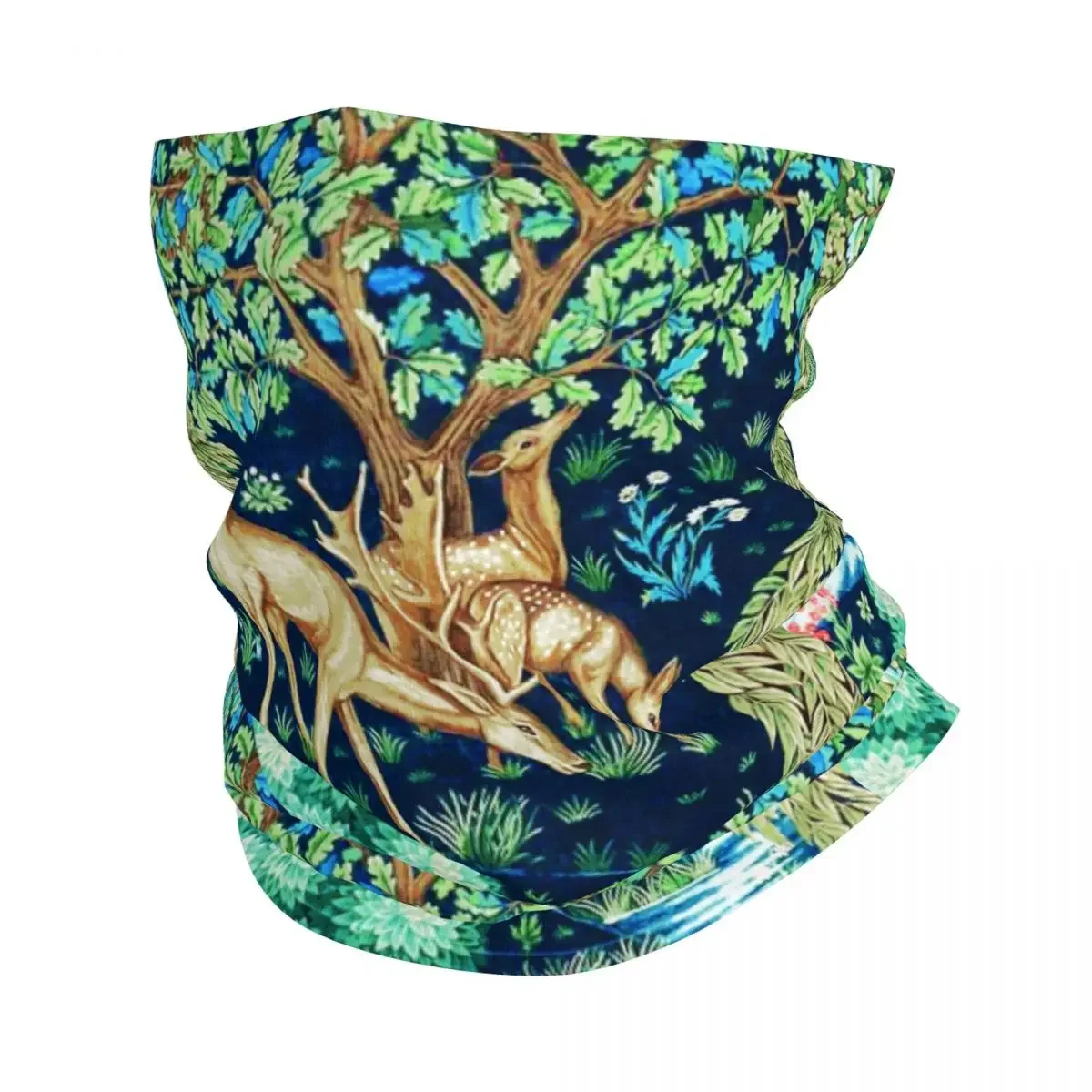 Forest Animals William Morris Deer Winter Headband Neck Warmer Men Women Ski Camping Tube Scarf Face Bandana Gaiter