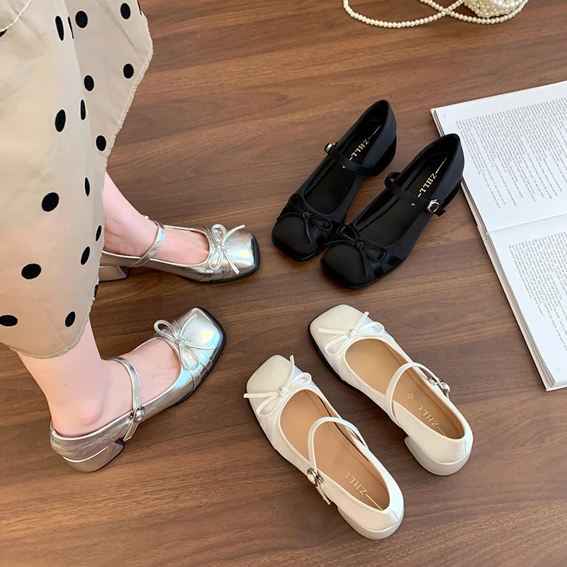 

Womens Satin Square Toe Block Heel High Heels Wide Fit Plus Size Slip On Pumps Comfortable Dress Shoes Wide Fat Feet Daily Wear