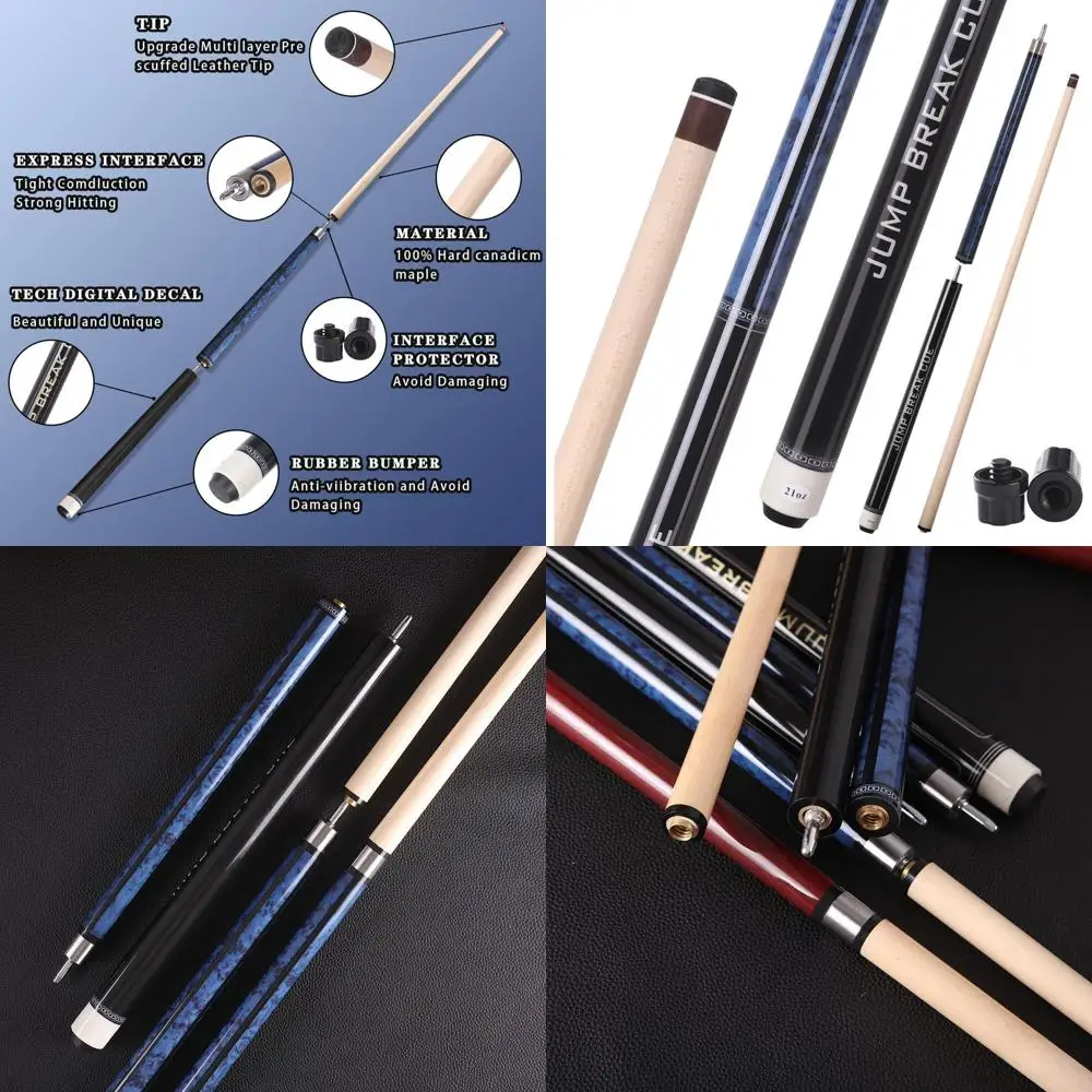 

23oz Maple Break Cue with 13mm Bakelite Tip for Powerful Jump Shots