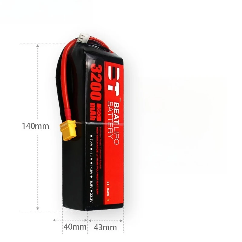 3200mAh 6S 22.2V 35C T/XT60 LiPo Battery for RC Quadcopter Helicopter FPV Racing Drone Spare Parts 6s Rechargeable Battery
