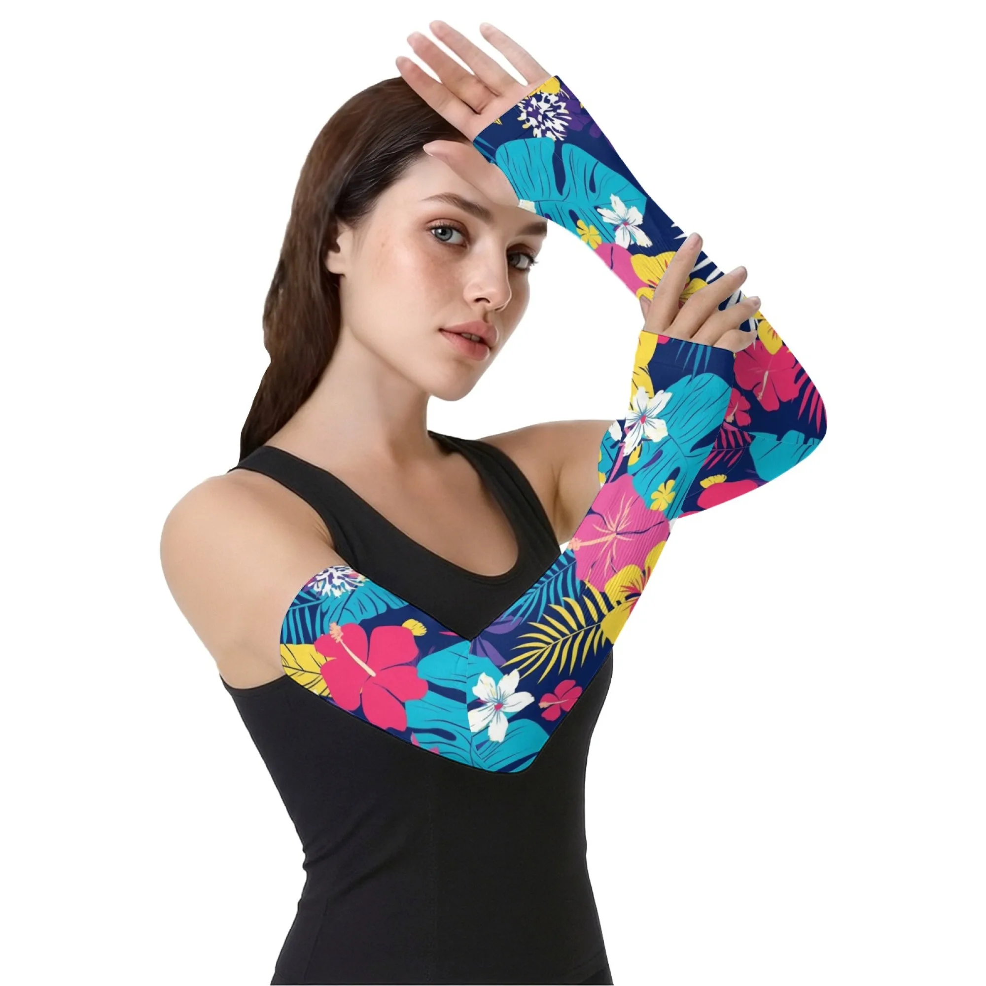 

Novelty Tropical Plant Elbow Protective Sleeves Unisex Soft and Comfortable Non-slip Arm Sleeve Gardening Fishing Ice Sleeves