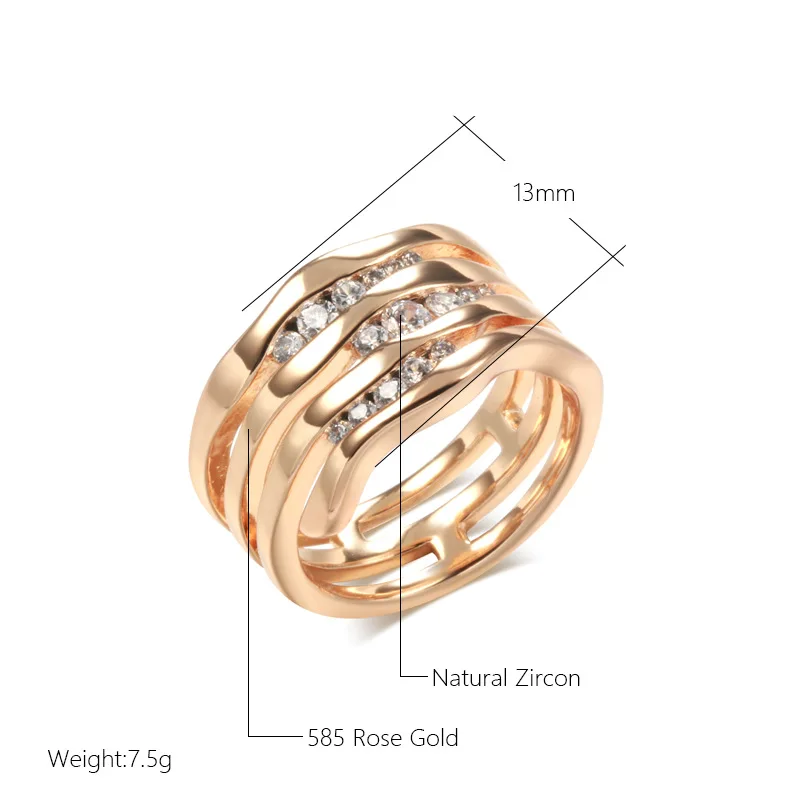 18K Multi rose Gold Ring for Women Natural  Diamond with Diamond Jewelry Anillos De Bizuteria Anillos Mujer Gemstone Rings Box