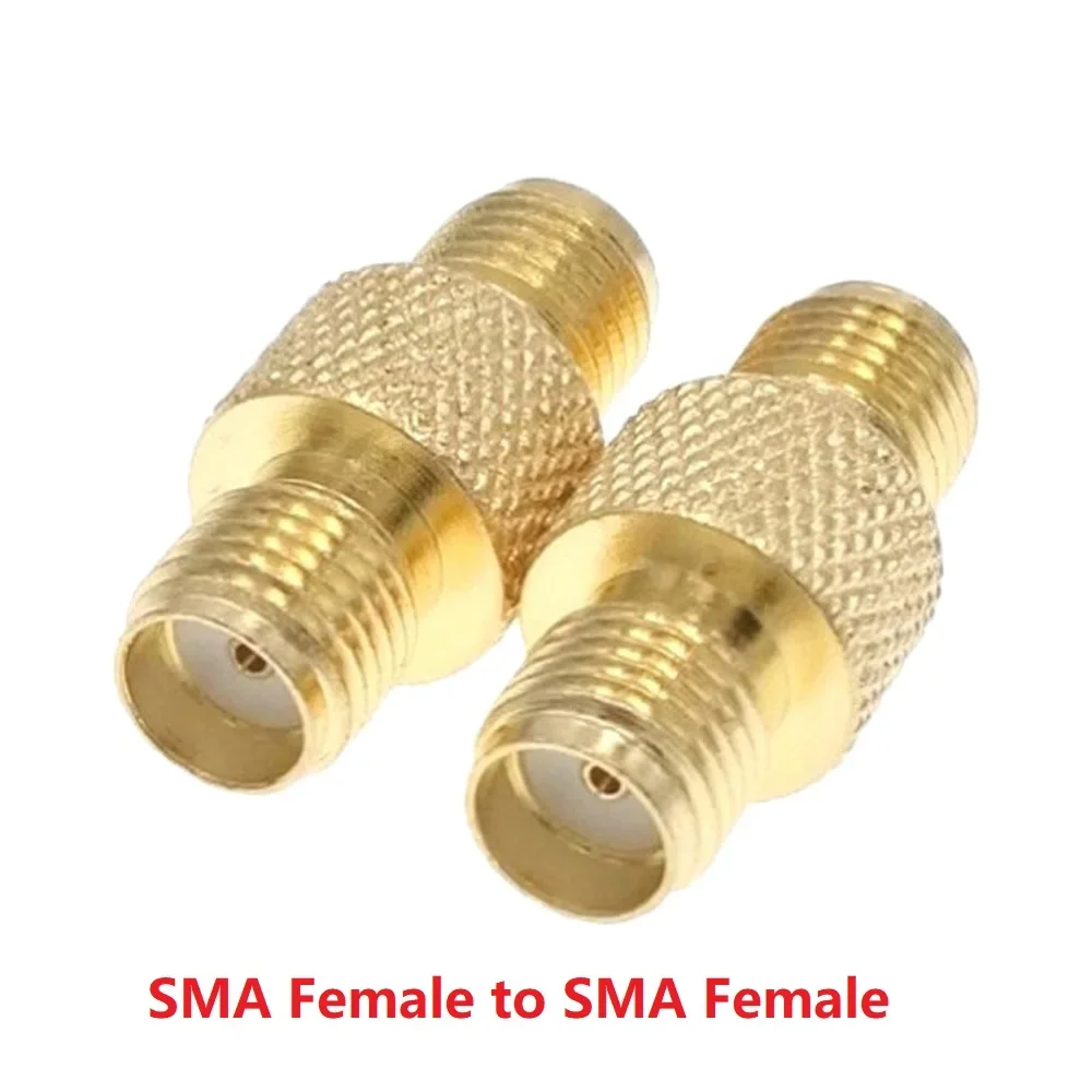 Conector RF chapeado a ouro reto, SMA fêmea para adaptador fêmea SMA