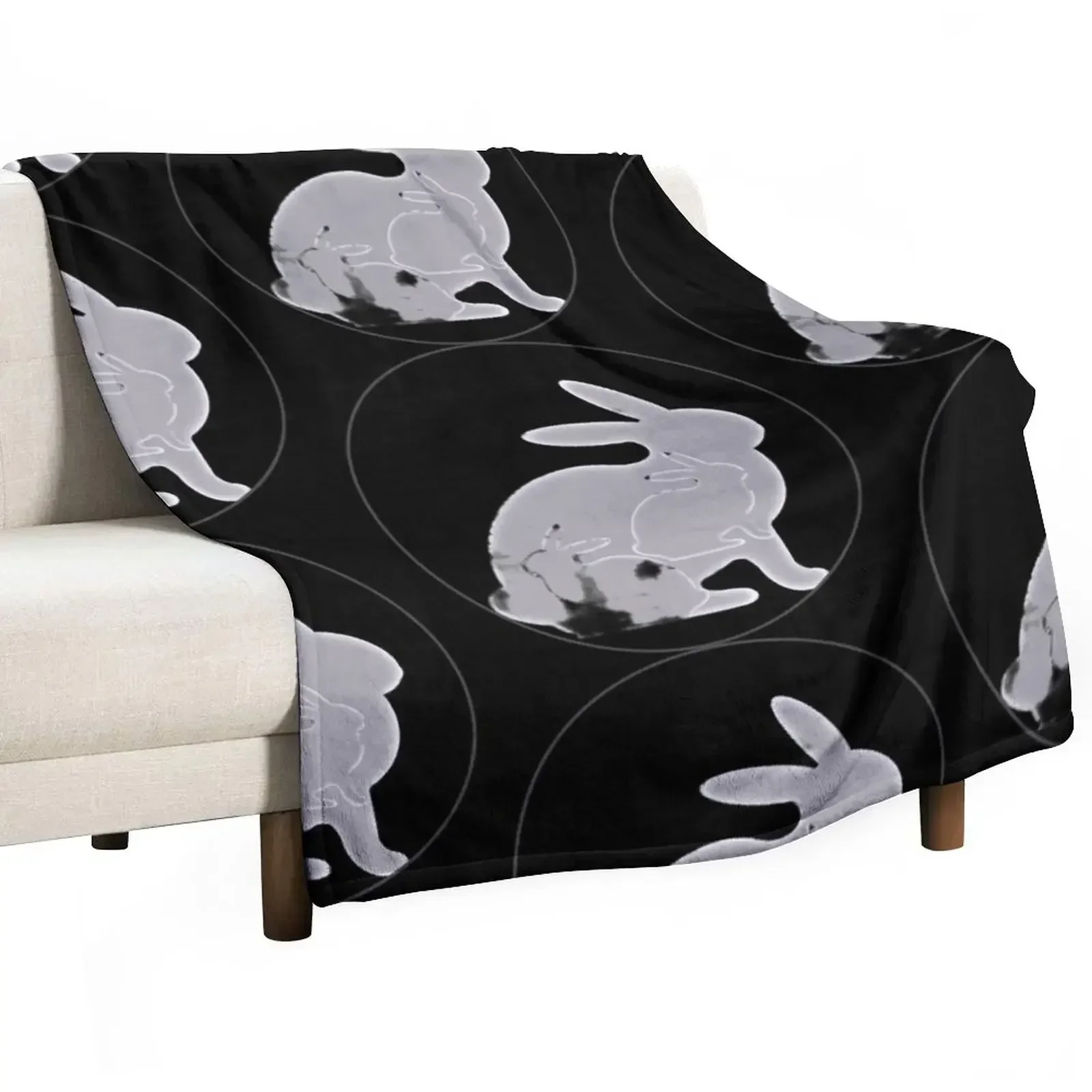 Grunge Rabbit Triads Throw Blanket Polar Furry blankets and throws christmas gifts Blankets