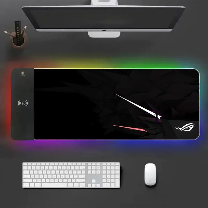 Imagem -05 - Rgb Led Gaming Mouse Pad Mat Gaming Smiled Mat Teclado xl Cadeira Ratos Teclado Teclados Periféricos de Computador Escritório