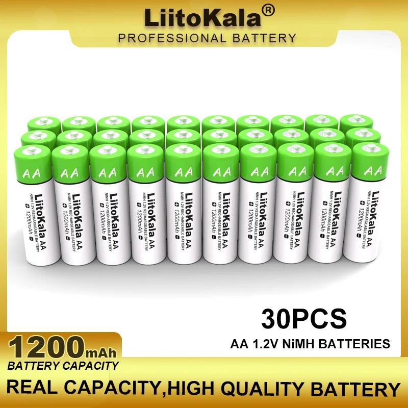 Liitokala New 1.2V AA 1200mAh Ni-MH Rechargeable Battery For Temperature Gun Remote Control Mouse Toy Batteries